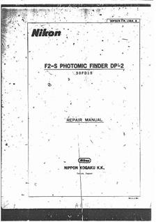 Nikon F 2 S manual. Camera Instructions.